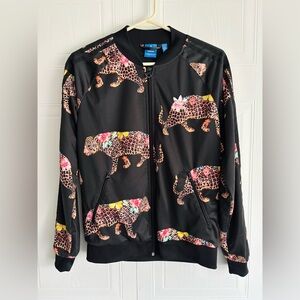 Adidas Farm Rio Black Floral Leopard Print Track Jacket M